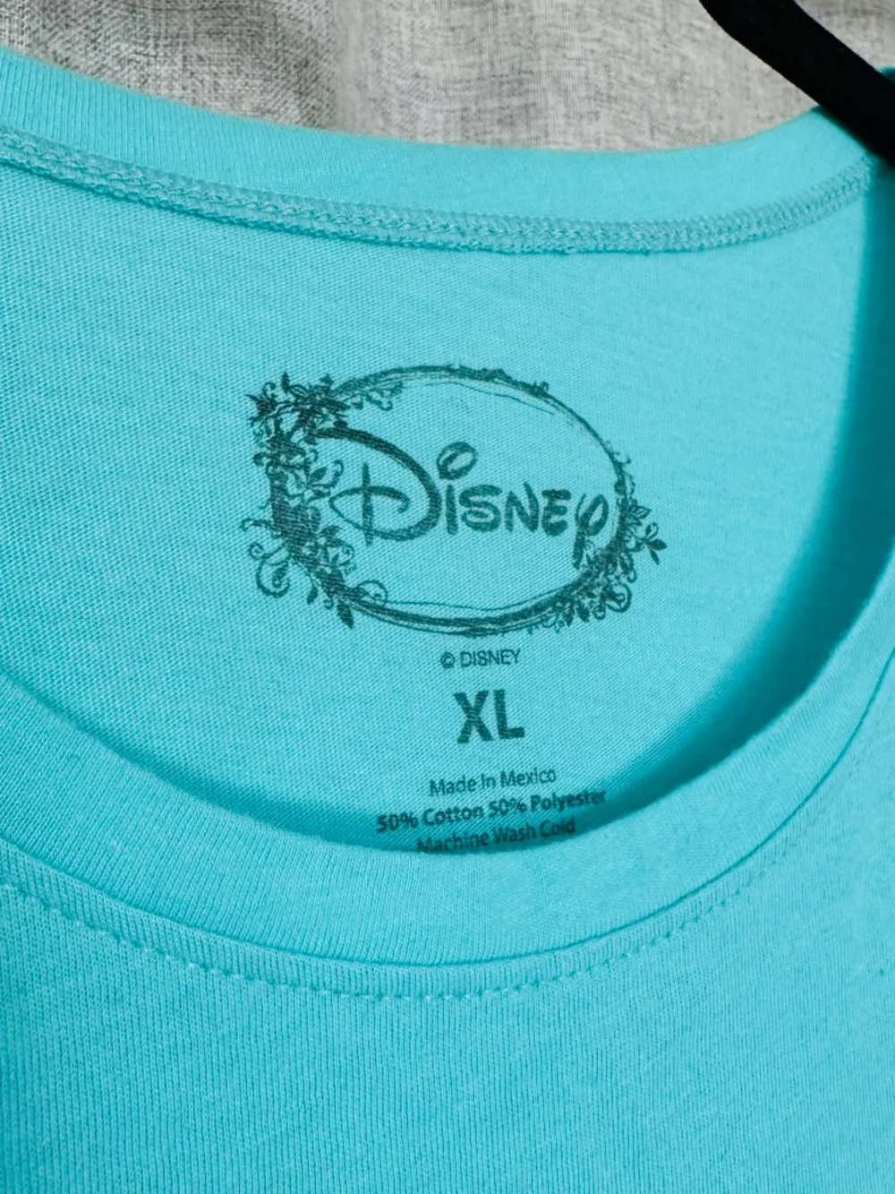 Disney Little Mermaid Tank Top Juniors XL Ariel Logo Castle Teal Green Tie Front